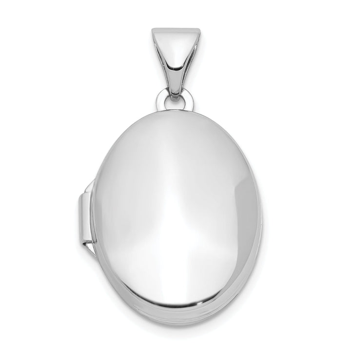 Lovely Rita's Pendants & Charms Sterling Silver Rhodium-plated Polished 17mm Domed Oval Locket