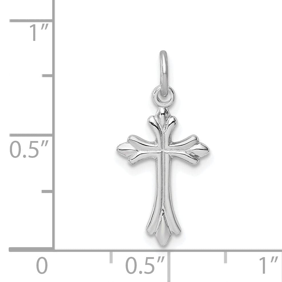 Lovely Rita's Pendants & Charms Sterling Silver Rhodium-plated Polished Cross Pendant