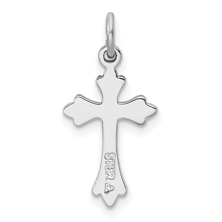 Lovely Rita's Pendants & Charms Sterling Silver Rhodium-plated Polished Cross Pendant