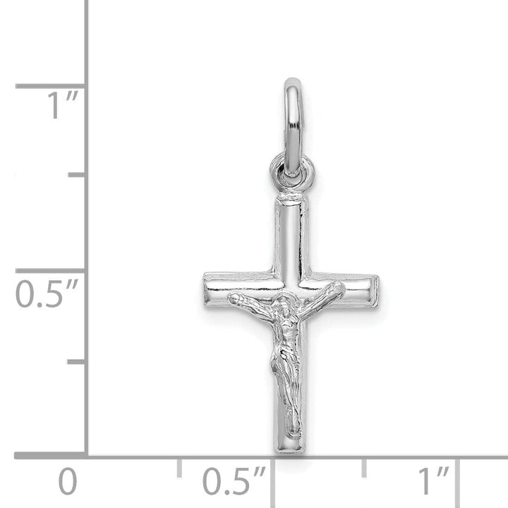 Lovely Rita's Pendants & Charms Sterling Silver Rhodium-plated Polished Crucifix Cross Pendant