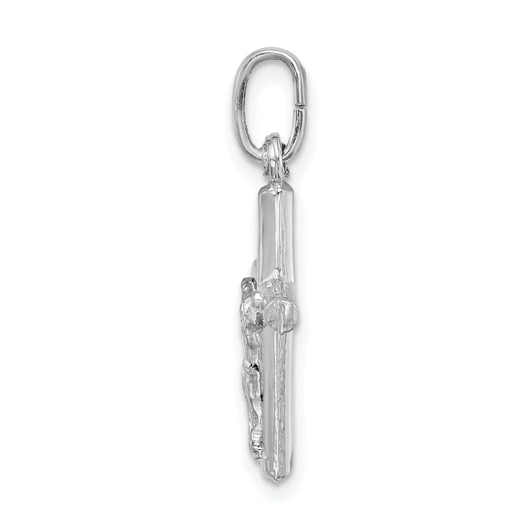 Lovely Rita's Pendants & Charms Sterling Silver Rhodium-plated Polished Crucifix Cross Pendant