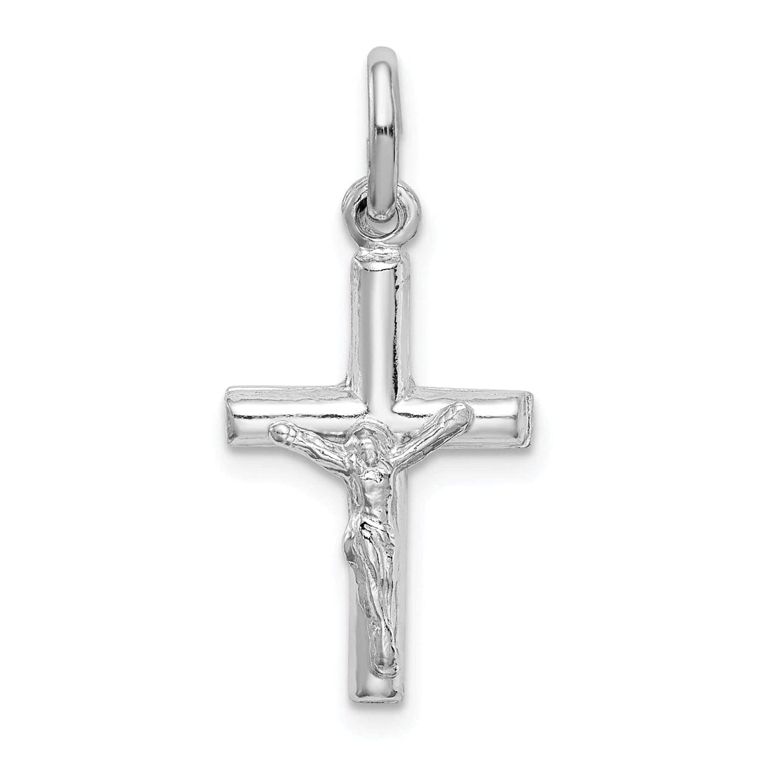 Lovely Rita's Pendants & Charms Sterling Silver Rhodium-plated Polished Crucifix Cross Pendant