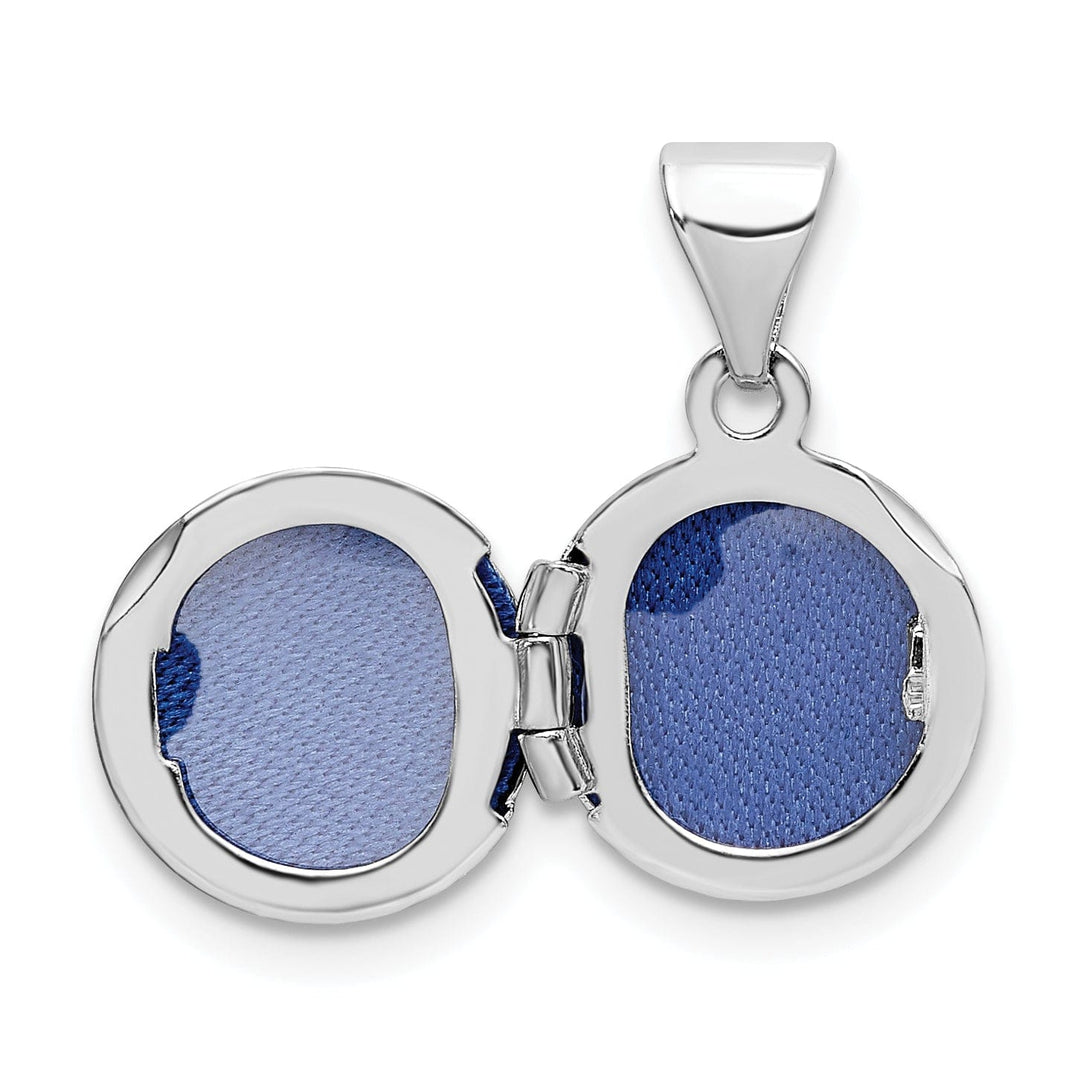 Lovely Rita's Pendants & Charms Sterling Silver Rhodium-plated Polished Domed 10mm Round Locket