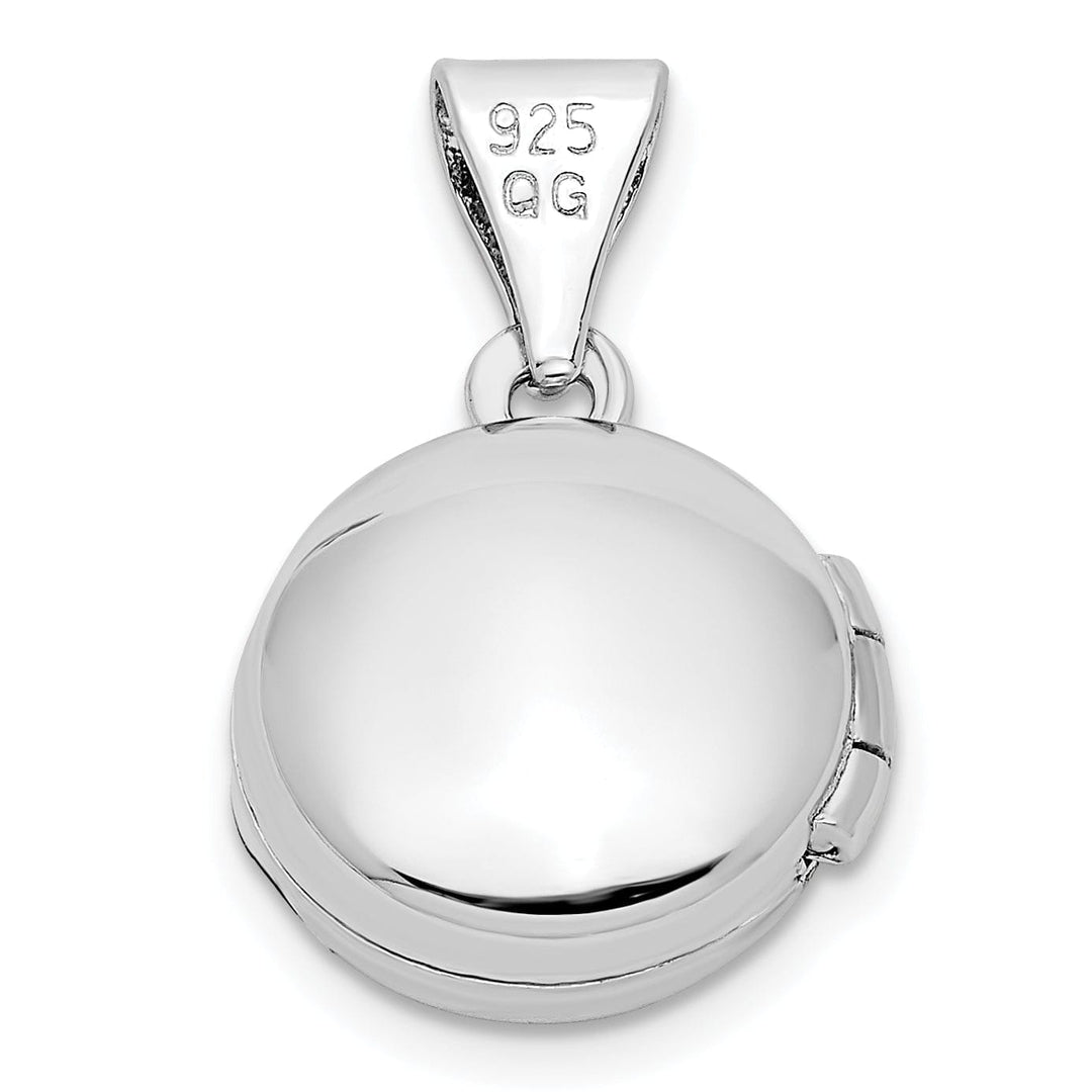Lovely Rita's Pendants & Charms Sterling Silver Rhodium-plated Polished Domed 10mm Round Locket