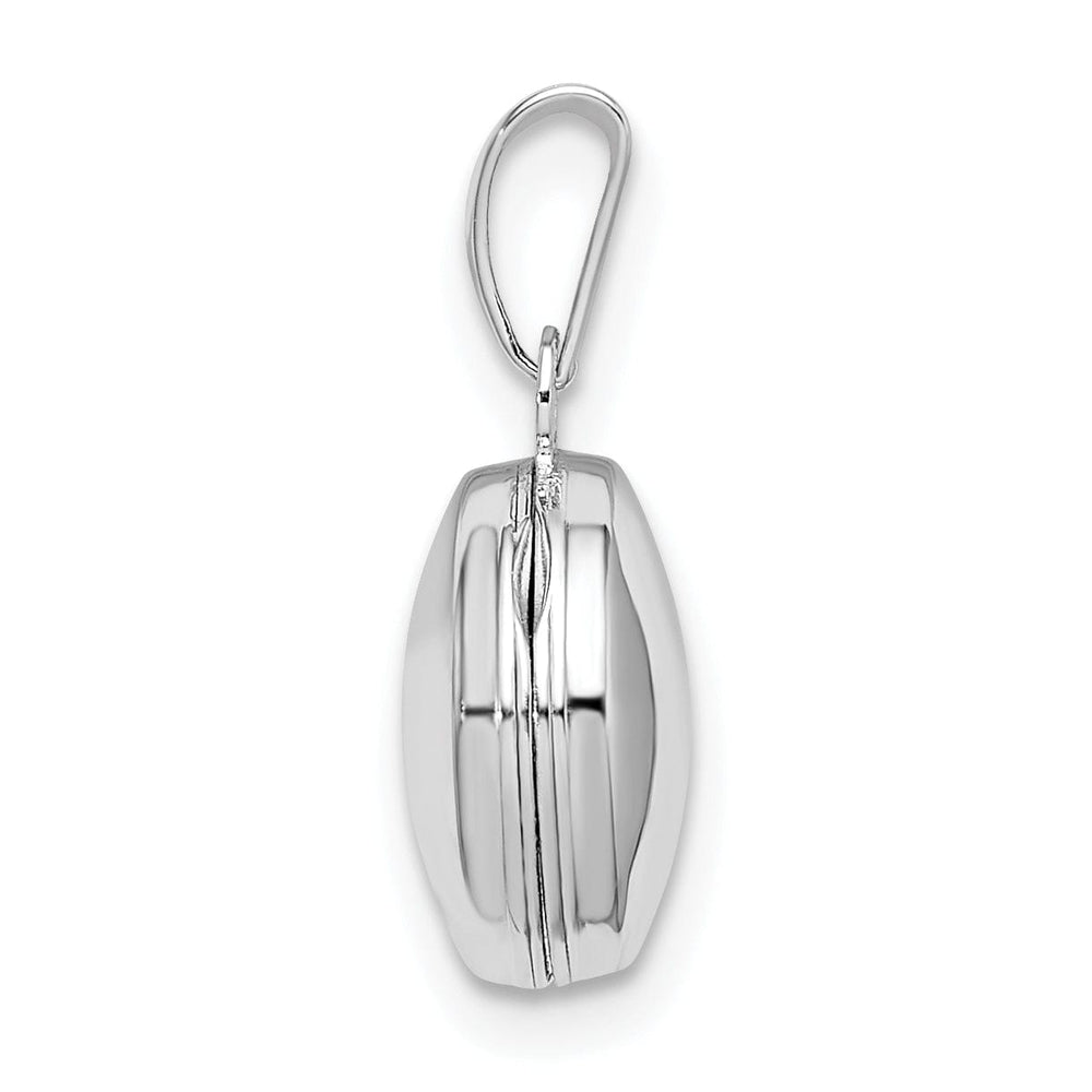 Lovely Rita's Pendants & Charms Sterling Silver Rhodium-plated Polished Domed 10mm Round Locket