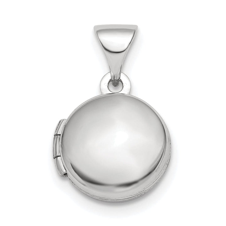 Lovely Rita's Pendants & Charms Sterling Silver Rhodium-plated Polished Domed 10mm Round Locket