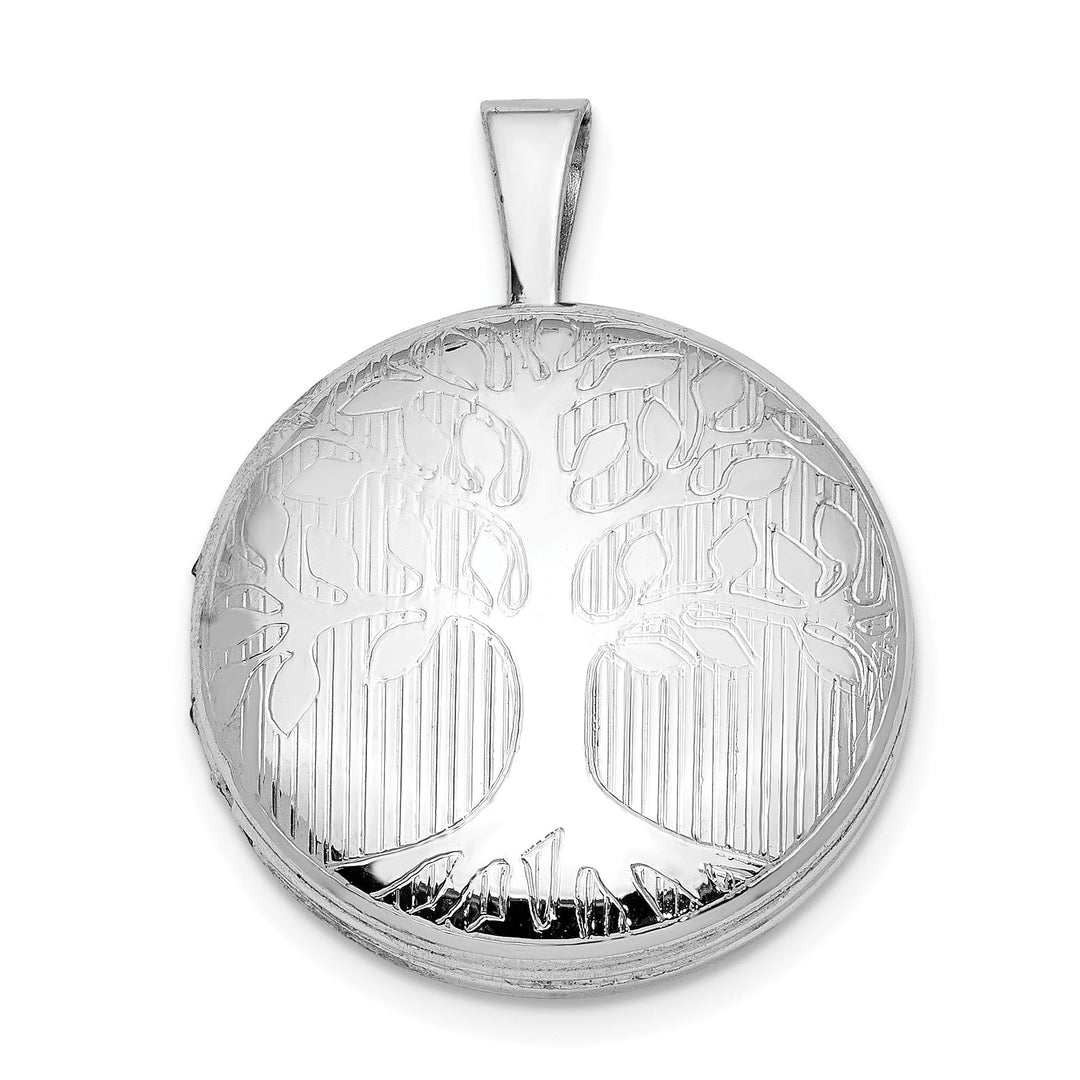 Lovely Rita's Pendants & Charms Sterling Silver Rhodium-plated Round Tree Design Locket
