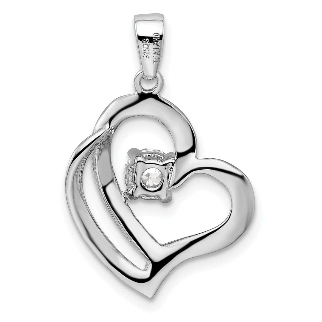 Lovely Rita's Pendants & Charms Sterling Silver Round C.Z Fancy Heart Pendant