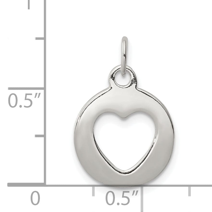 Lovely Rita's Pendants & Charms Sterling Silver Round Circle with Heart Pendant