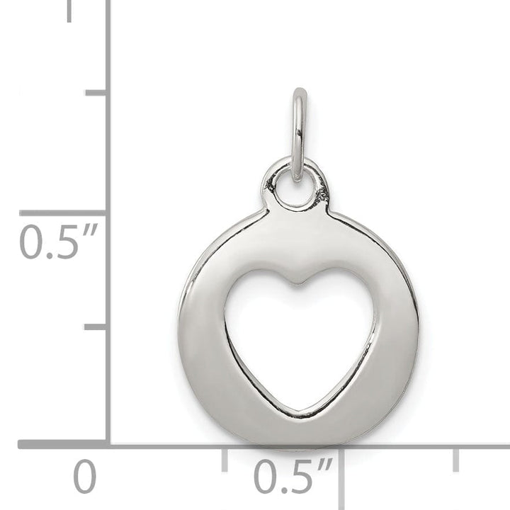 Lovely Rita's Pendants & Charms Sterling Silver Round Circle with Heart Pendant