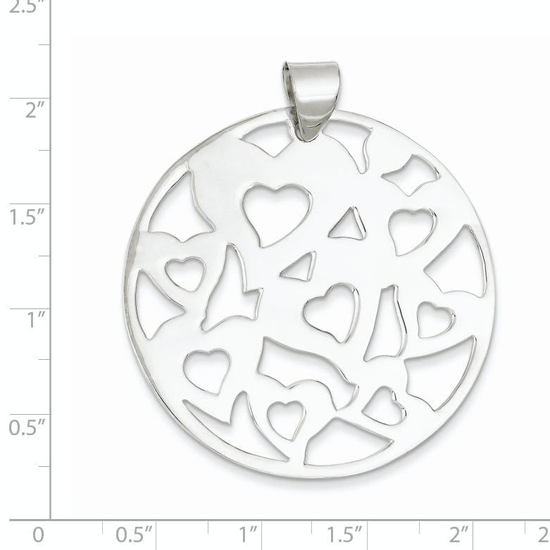 Lovely Rita's Pendants & Charms Sterling Silver Round Cut-Out Hearts Pendant