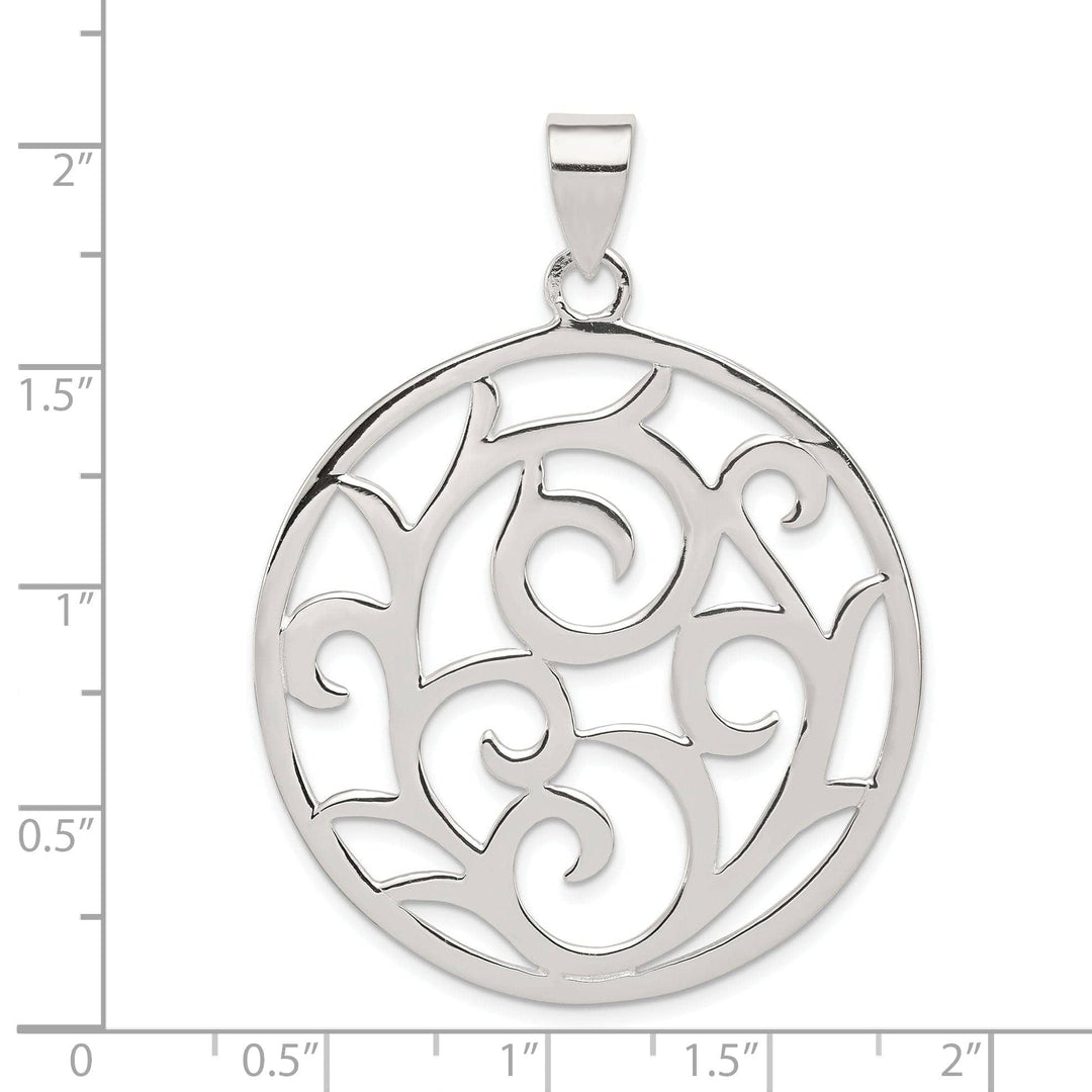 Lovely Rita's Pendants & Charms Sterling Silver Round Designer Pendant Slide