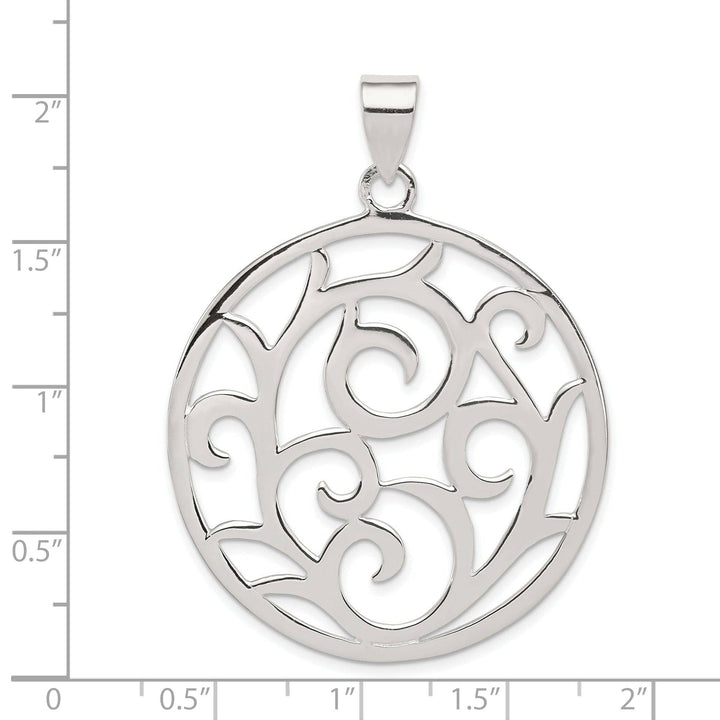Lovely Rita's Pendants & Charms Sterling Silver Round Designer Pendant Slide