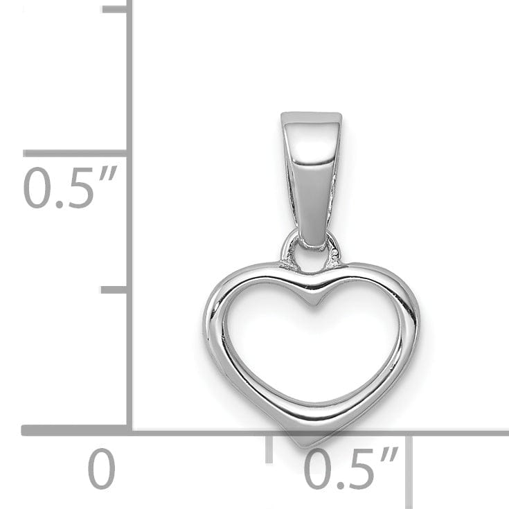 Lovely Rita's Pendants & Charms Sterling Silver Rounded Edge Open Heart Pendant