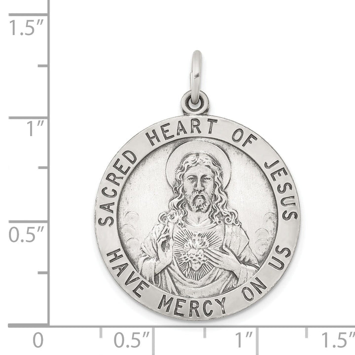 Lovely Rita's Pendants & Charms Sterling Silver Sacred Heart of Jesus Medal