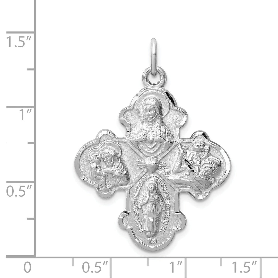 Lovely Rita's Pendants & Charms Sterling Silver Satin 4-way Medal
