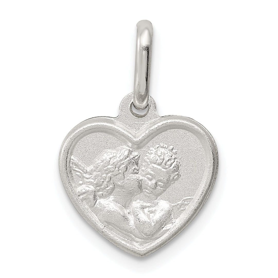 Lovely Rita's Pendants & Charms Sterling Silver Satin Angel Heart Charm