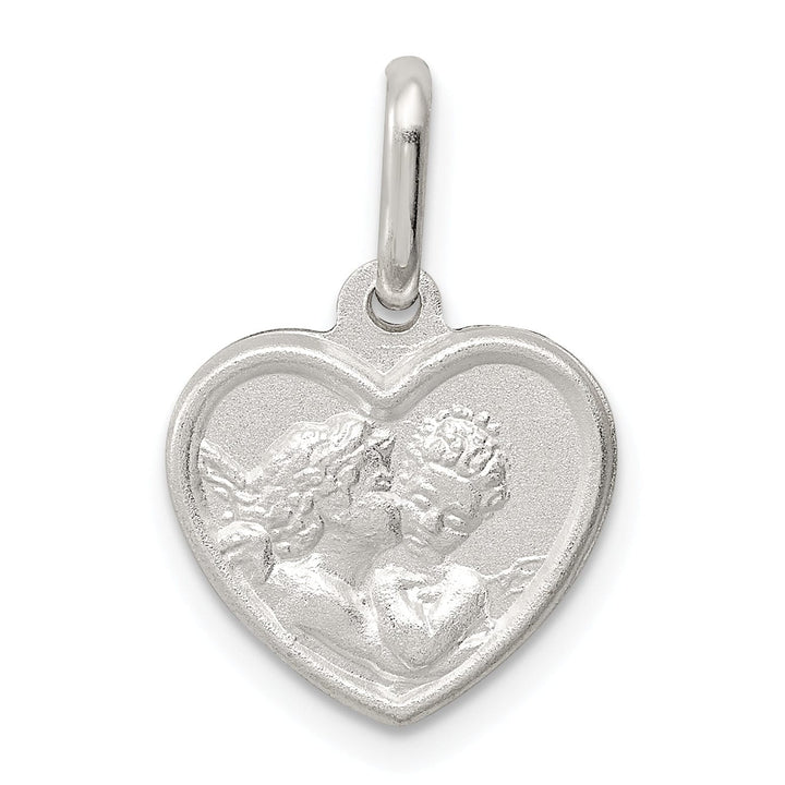 Lovely Rita's Pendants & Charms Sterling Silver Satin Angel Heart Charm