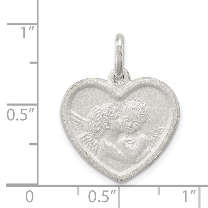 Lovely Rita's Pendants & Charms Sterling Silver Satin Angel Heart Charm