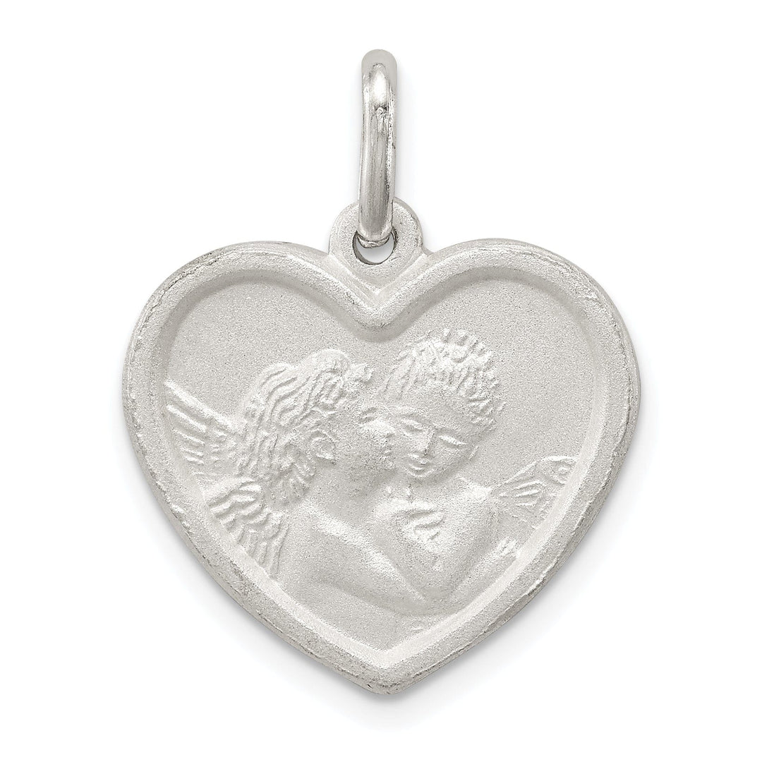 Lovely Rita's Pendants & Charms Sterling Silver Satin Angel Heart Charm