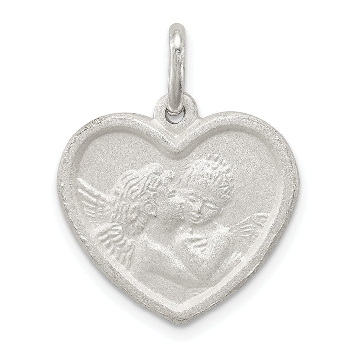 Lovely Rita's Pendants & Charms Sterling Silver Satin Angel Heart Charm