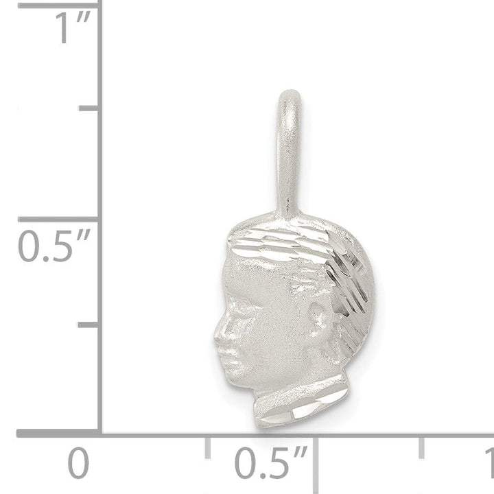 Lovely Rita's Pendants & Charms Sterling Silver Satin Boy Head Charm Pendant