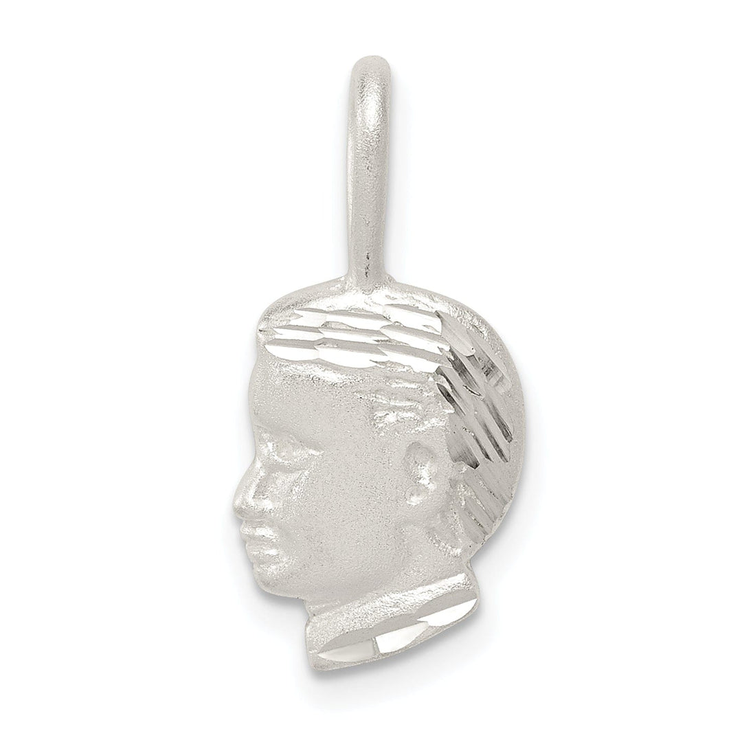 Lovely Rita's Pendants & Charms Sterling Silver Satin Boy Head Charm Pendant