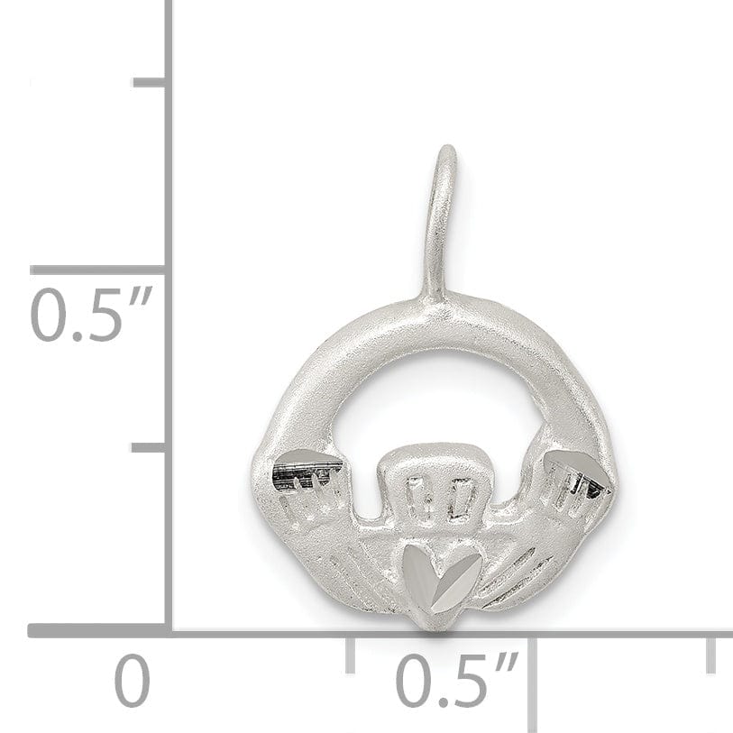 Lovely Rita's Pendants & Charms Sterling Silver Satin Finish Claddagh Charm