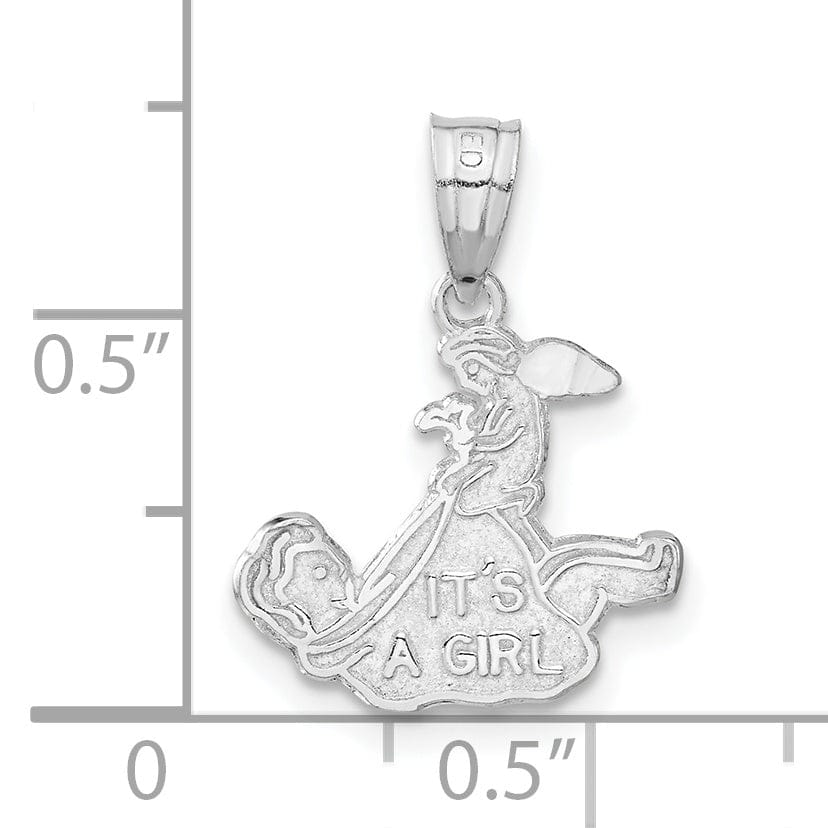 Lovely Rita's Pendants & Charms Sterling Silver Satin Finish It's A Girl Charm