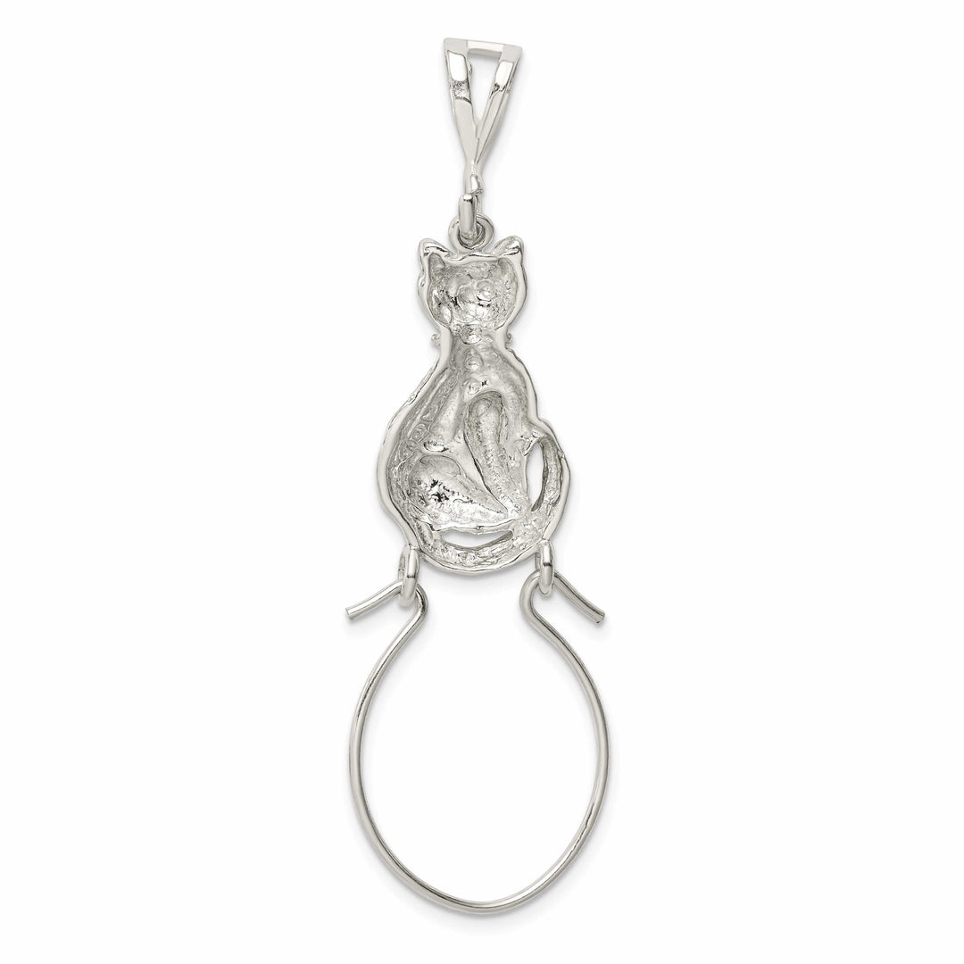 Lovely Rita's Pendants & Charms Sterling Silver Sitting Cat Charm Holder Charm