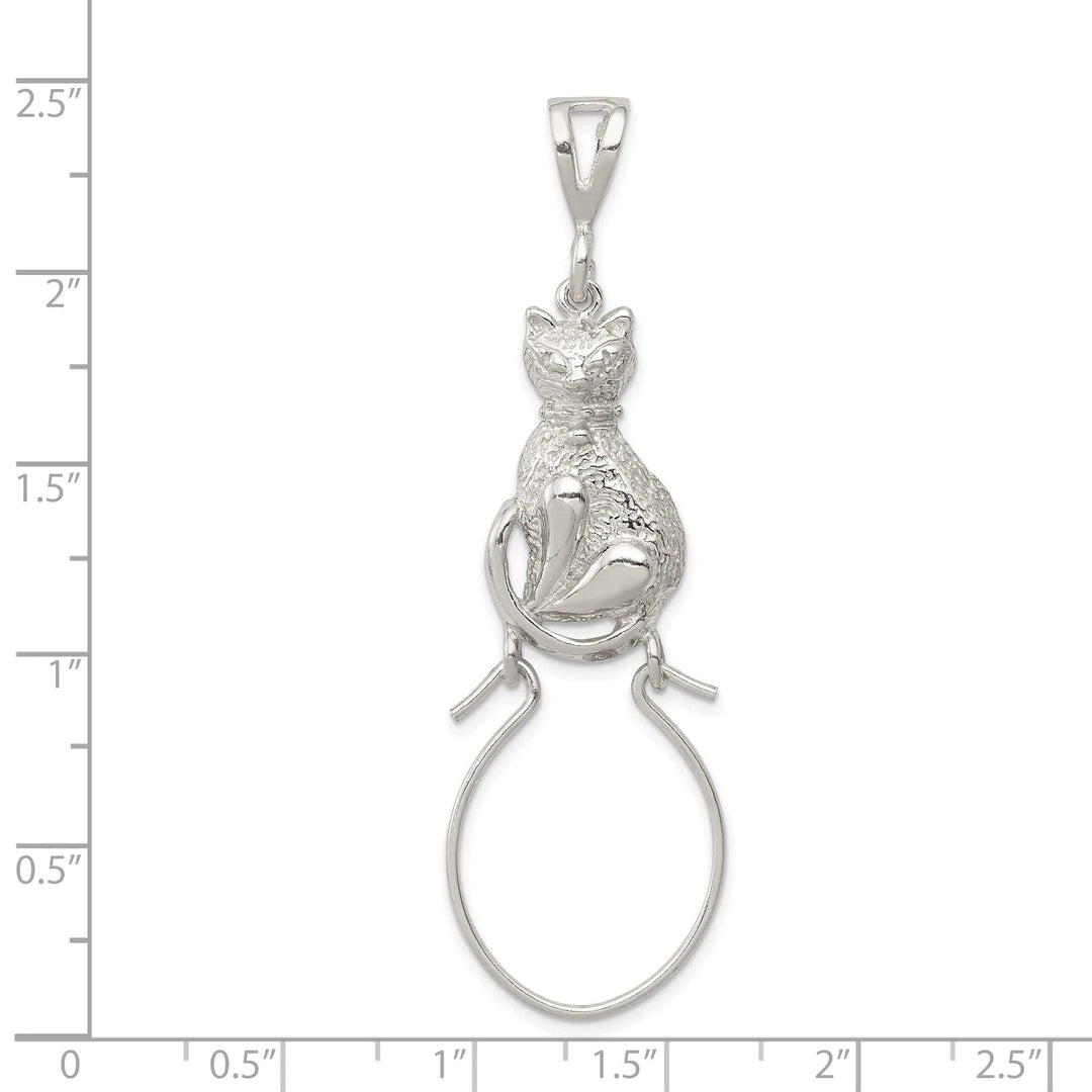 Lovely Rita's Pendants & Charms Sterling Silver Sitting Cat Charm Holder Charm
