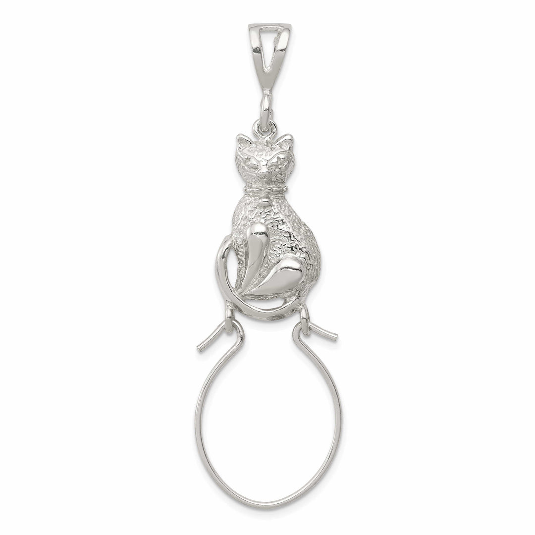 Lovely Rita's Pendants & Charms Sterling Silver Sitting Cat Charm Holder Charm