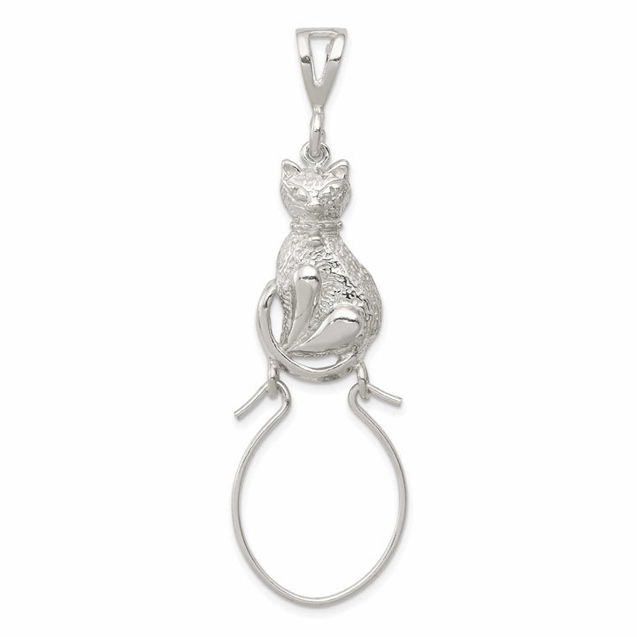 Lovely Rita's Pendants & Charms Sterling Silver Sitting Cat Charm Holder Charm