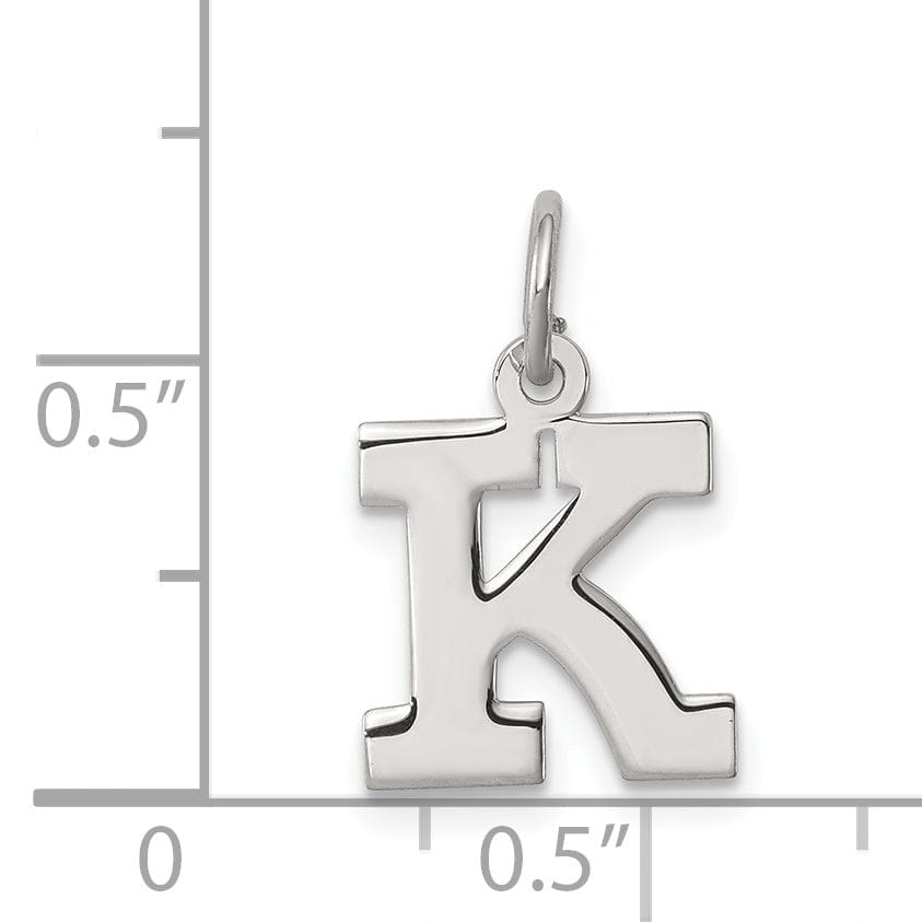 Lovely Rita's Pendants & Charms Sterling Silver Small Block Initial K Charm