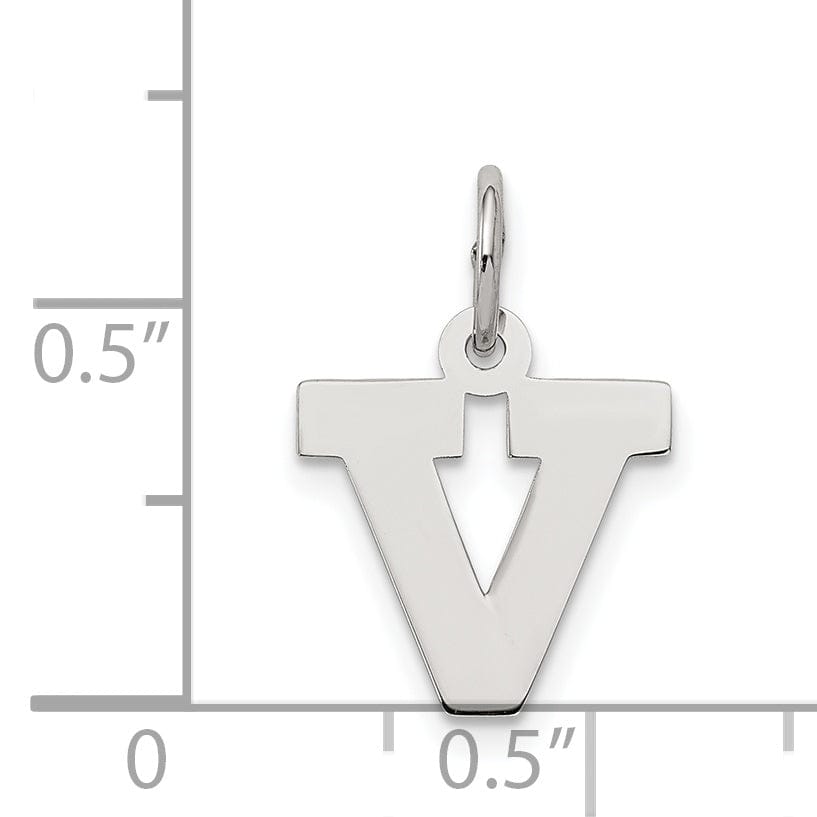 Lovely Rita's Pendants & Charms Sterling Silver Small Block Initial V Charm