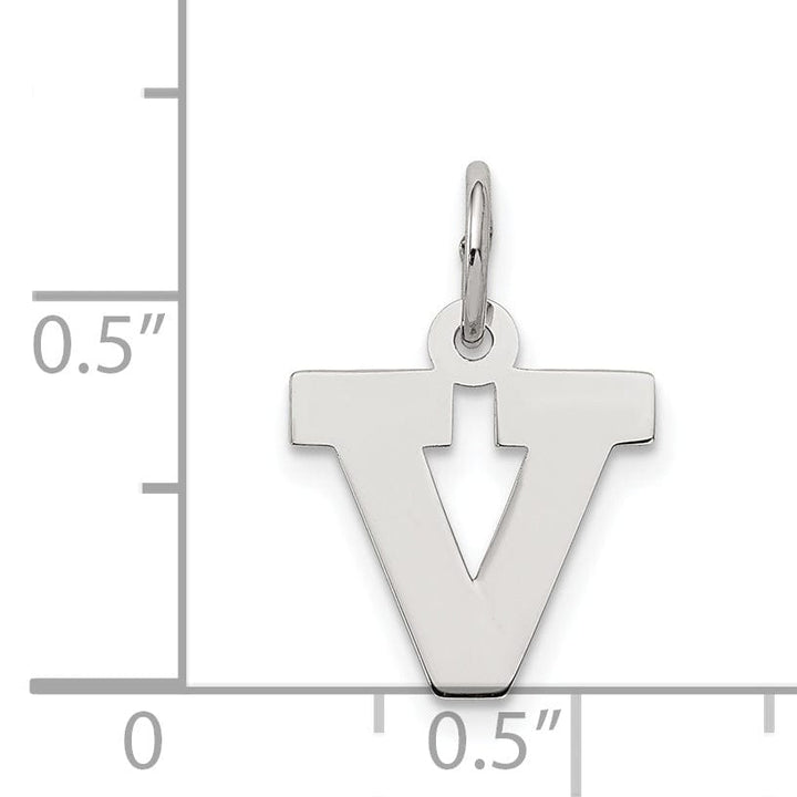 Lovely Rita's Pendants & Charms Sterling Silver Small Block Initial V Charm