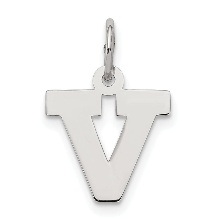 Lovely Rita's Pendants & Charms Sterling Silver Small Block Initial V Charm