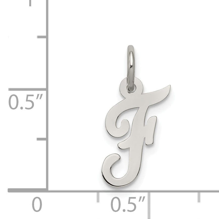 Lovely Rita's Pendants & Charms Sterling Silver Small Script Initial F Charm