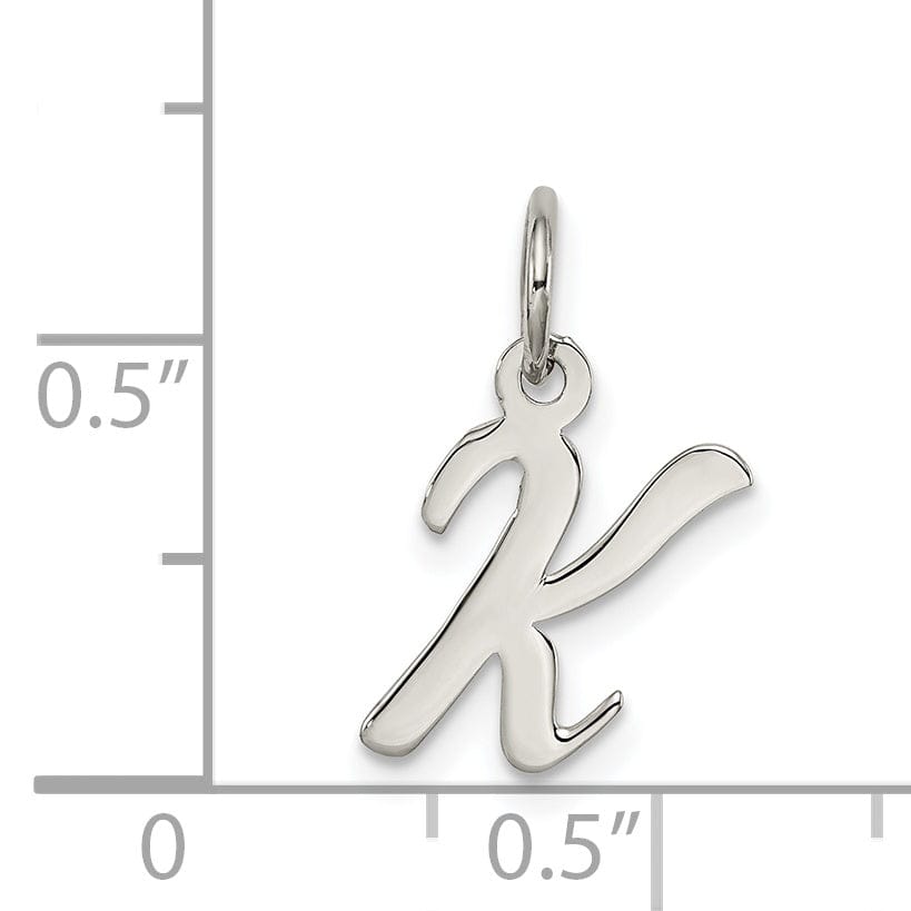 Lovely Rita's Pendants & Charms Sterling Silver Small Script Initial K Charm