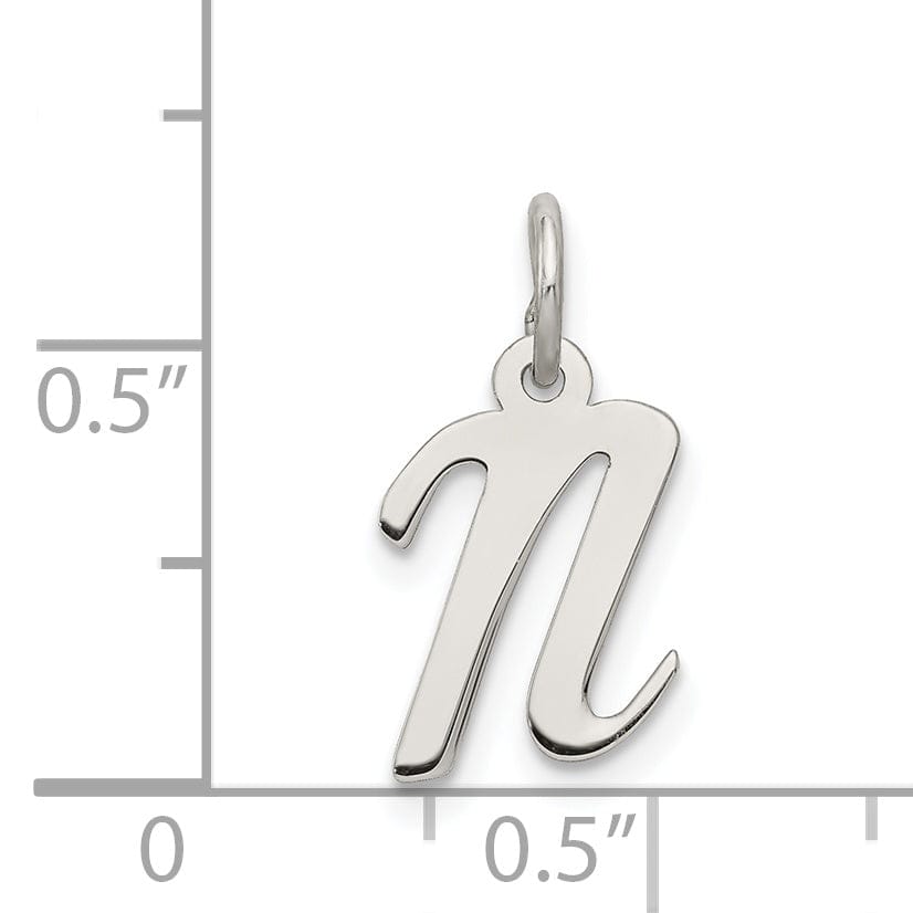 Lovely Rita's Pendants & Charms Sterling Silver Small Script Initial N Charm