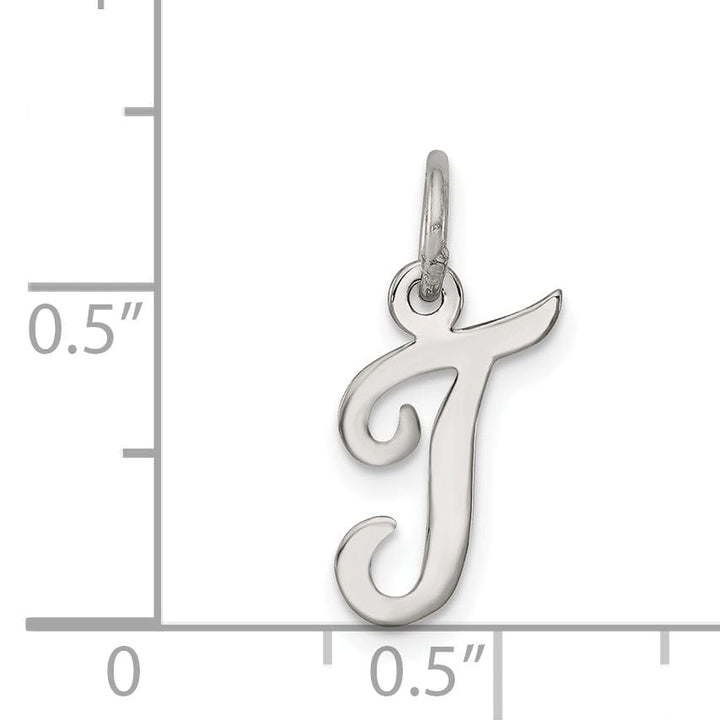 Lovely Rita's Pendants & Charms Sterling Silver Small Script Initial T Charm