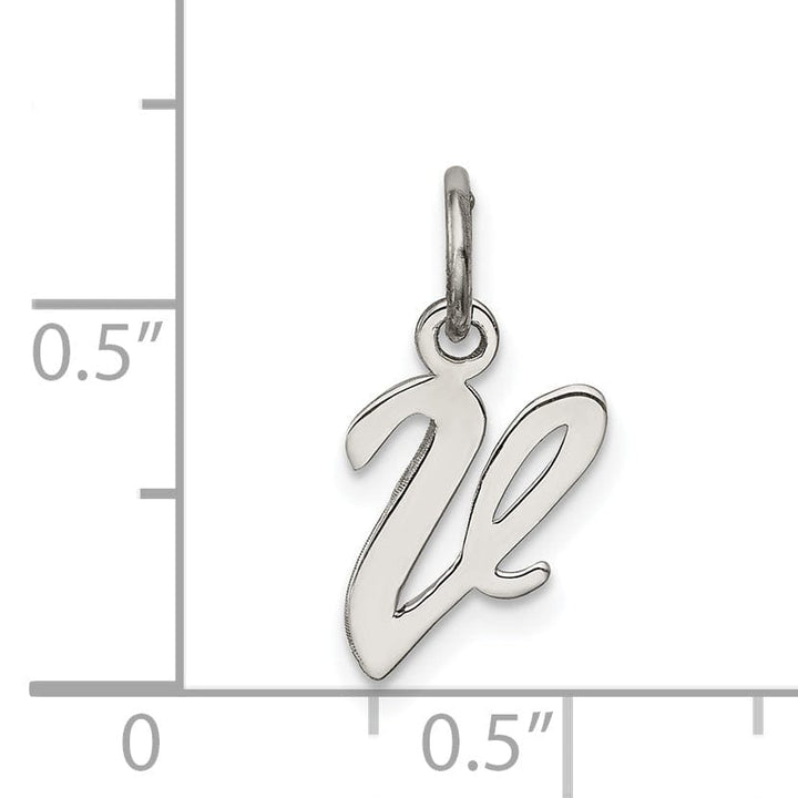 Lovely Rita's Pendants & Charms Sterling Silver Small Script Initial V Charm