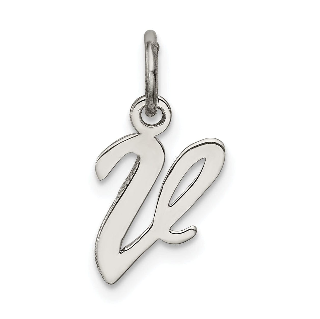 Lovely Rita's Pendants & Charms Sterling Silver Small Script Initial V Charm