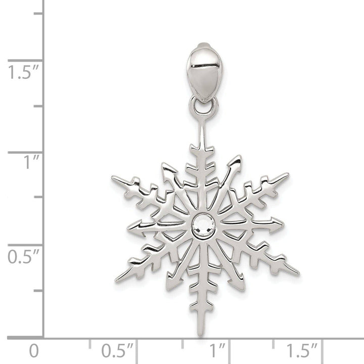 Lovely Rita's Pendants & Charms Sterling Silver Snowflake Stellux Crystal Charm