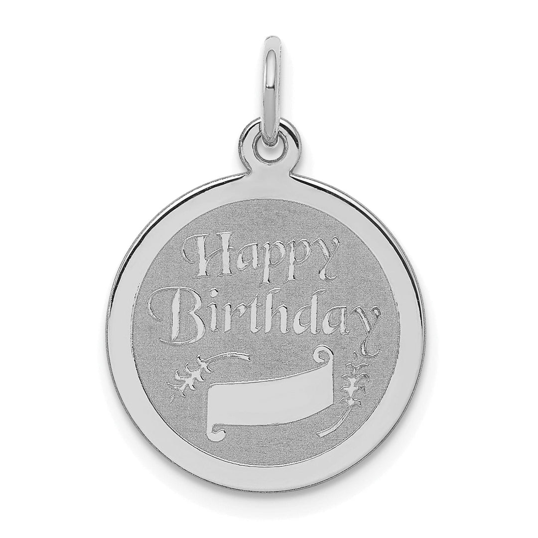 Lovely Rita's Pendants & Charms Sterling Silver Solid Happy Birthday Disc Charm