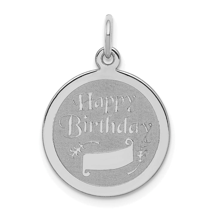 Lovely Rita's Pendants & Charms Sterling Silver Solid Happy Birthday Disc Charm