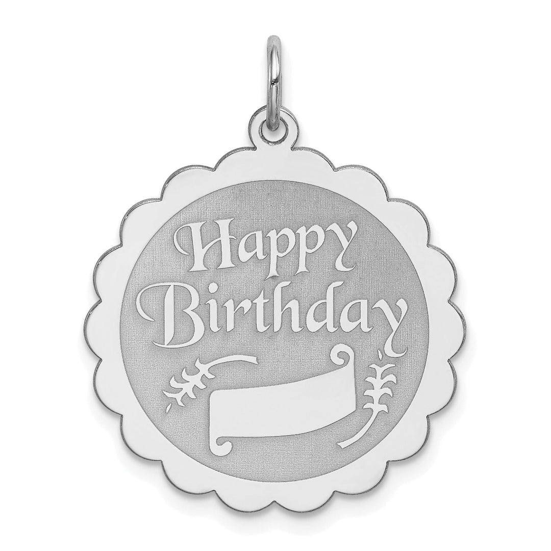 Lovely Rita's Pendants & Charms Sterling Silver Solid Happy Birthday Disc Charm