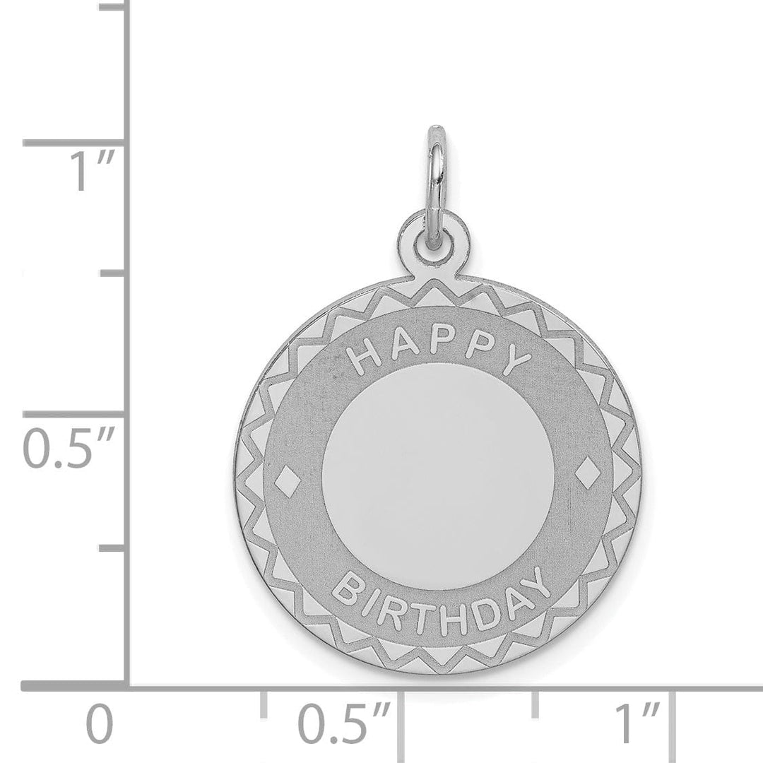 Lovely Rita's Pendants & Charms Sterling Silver Solid Happy Birthday Disc Charm