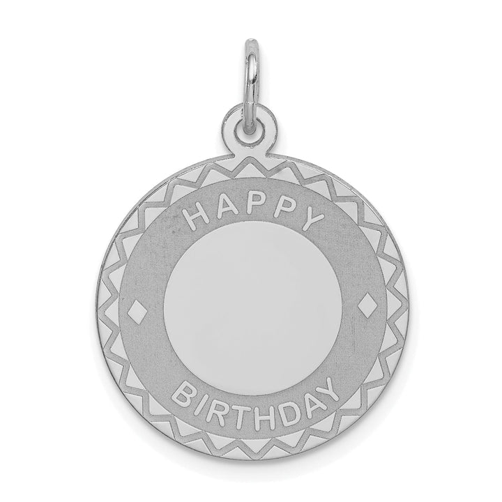 Lovely Rita's Pendants & Charms Sterling Silver Solid Happy Birthday Disc Charm