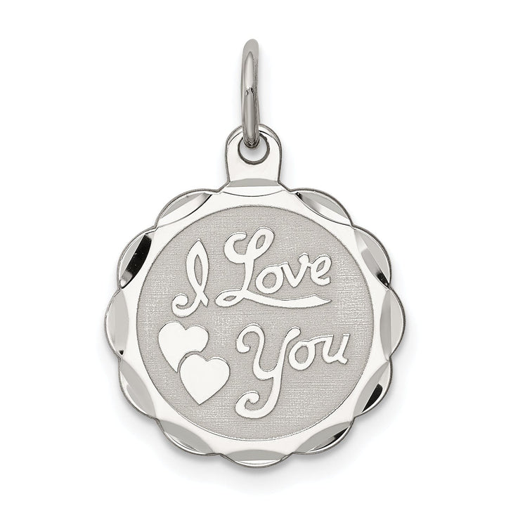 Lovely Rita's Pendants & Charms Sterling Silver Solid I Love You Disc Charm